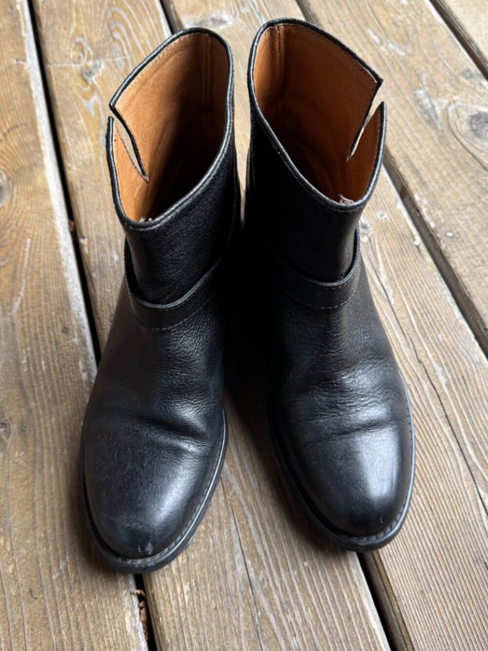 Madewell The Biker Lowrider Black Leather Booties in Women's 8